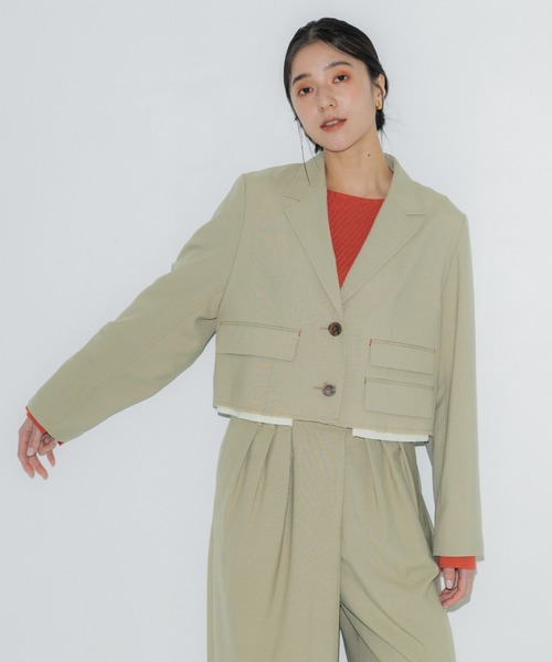 ミコウールクロップドジャケット（テーラードジャケット）｜PUBLIC