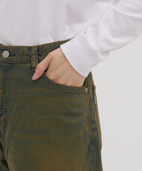 Jieda（ジエダ）の「DRAPE OVER DENIM PANTS（デニムパンツ・メンズ・インディゴブルー/ピンク/ブラック・1/2）」の22枚目の写真