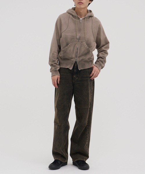 Jieda（ジエダ）の「DRAPE OVER DENIM PANTS（デニムパンツ・メンズ・インディゴブルー/ピンク/ブラック・1/2）」の4枚目の写真