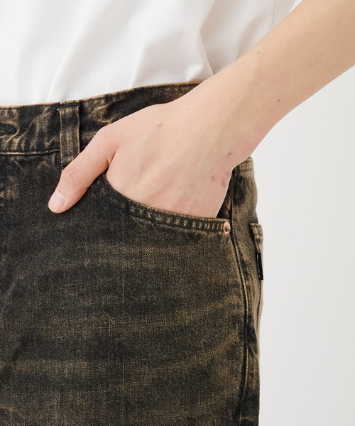 Jieda（ジエダ）の「DRAPE OVER DENIM PANTS（デニムパンツ・メンズ・インディゴブルー/ピンク/ブラック・1/2）」の14枚目の写真