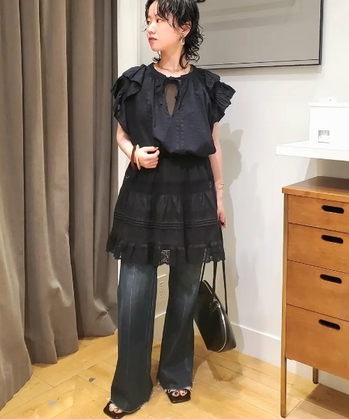 ROSE BUD(ローズバッド)の「(mag.by c)COTTON FRILL SKIRT(スカート・レディース・ブラック/ホワイト・ONE SIZE)」の9枚目の写真