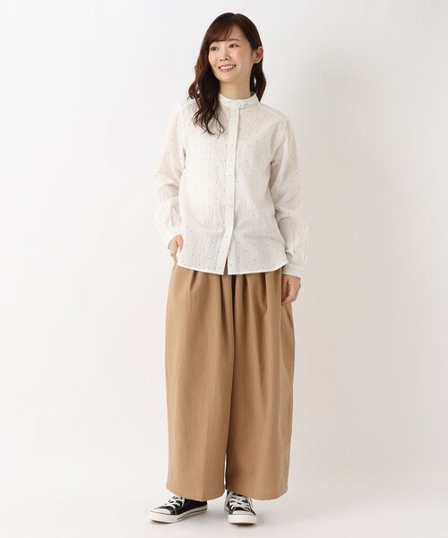 one'sterrace(ワンズテラス)の「綿ワイドパンツ(その他パンツ・レディース・ブラック系8/アイボリー系8/ベージュ系その他7・02)」の14枚目の写真