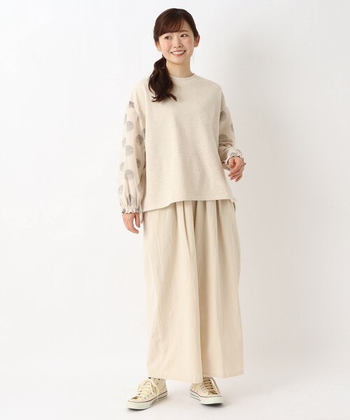 one'sterrace(ワンズテラス)の「綿ワイドパンツ(その他パンツ・レディース・ブラック系8/アイボリー系8/ベージュ系その他7・02)」の16枚目の写真