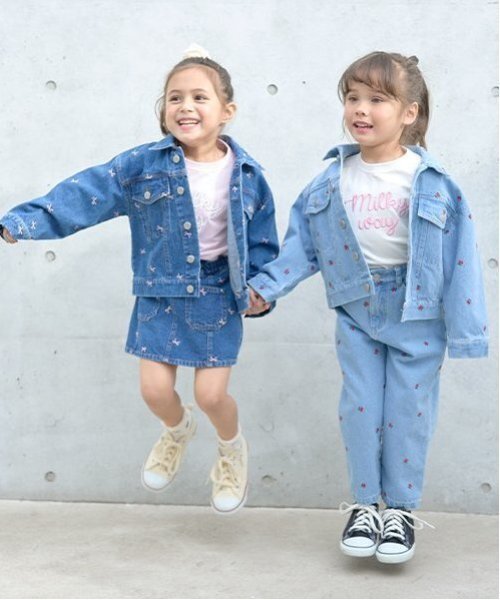 セール】【LOVE DENIM】アソート刺しゅう総柄Gジャン（デニム