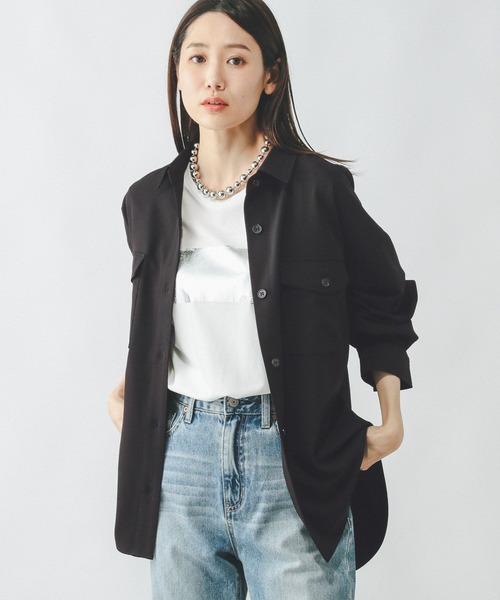 GLOBAL WORK(グローバルワーク)の「リラックススマートSET UPシャツ長袖/286257(シャツ/ブラウス・レディース・ブラック/グレー系その他/キャメル・MEDIUM/LARGE)」の14枚目の写真