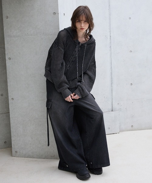 Spielio】Vintage like denim cargo wide pants/ヴィンテージ