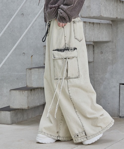 誕生日プレゼント Spielio】Vintage like pants/ヴィンテージ wide cargo denim パンツ