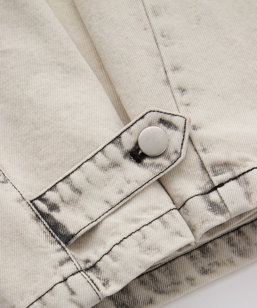 Spielio（シュピーリオ）の「【Spielio】Vintage like denim cargo wide pants/ヴィンテージライクデニムカーゴワイドパンツ（カーゴパンツ・メンズ・ブラック/ホワイト・S/M/L）」の5枚目の写真