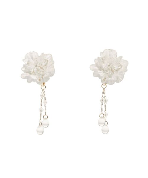 MERCURYDUO（マーキュリーデュオ）の「フラワーモチーフイヤリング（イヤリング・レディース・オフホワイト/ブラック/ピンク・FREE）」の4枚目の写真