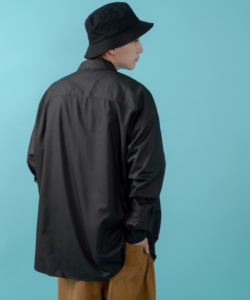 SIDEWAY STANCE（サイドウェイスタンス）の「【SIDEWAY STANCE】スケボーダウナーベア刺しゅう 長袖シャツ（シャツ/ブラウス・メンズ・ホワイト/ピンク/ブラック/サックスブルー・X-LARGE/LARGE/SMALL/MEDIUM）」の13枚目の写真