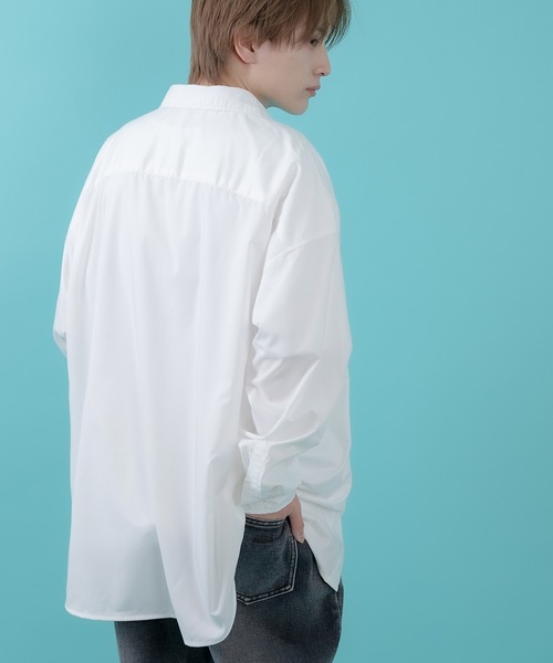 SIDEWAY STANCE（サイドウェイスタンス）の「【SIDEWAY STANCE】スケボーダウナーベア刺しゅう 長袖シャツ（シャツ/ブラウス・メンズ・ホワイト/ピンク/ブラック/サックスブルー・X-LARGE/LARGE/SMALL/MEDIUM）」の8枚目の写真