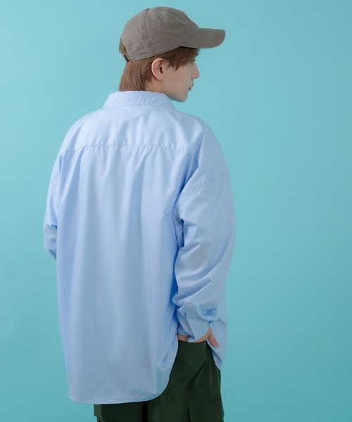 SIDEWAY STANCE（サイドウェイスタンス）の「【SIDEWAY STANCE】スケボーダウナーベア刺しゅう 長袖シャツ（シャツ/ブラウス・メンズ・ホワイト/ピンク/ブラック/サックスブルー・X-LARGE/LARGE/SMALL/MEDIUM）」の19枚目の写真