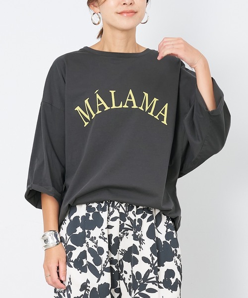 MICA&DEAL（マイカ＆ディール）の「"MALAMA"ロゴプリントプルオーバー（Tシャツ/カットソー・レディース・ホワイト/ベージュ/グリーン/チャコールグレー・FREE）」の2枚目の写真