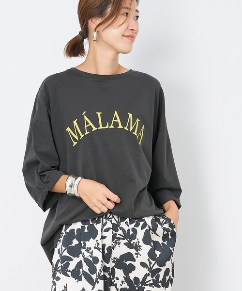 MICA&DEAL（マイカ＆ディール）の「"MALAMA"ロゴプリントプルオーバー（Tシャツ/カットソー・レディース・ホワイト/ベージュ/グリーン/チャコールグレー・FREE）」の10枚目の写真