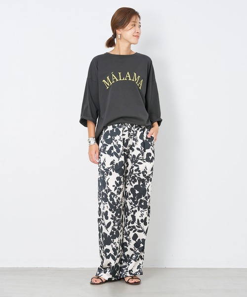 MICA&DEAL（マイカ＆ディール）の「"MALAMA"ロゴプリントプルオーバー（Tシャツ/カットソー・レディース・ホワイト/ベージュ/グリーン/チャコールグレー・FREE）」の12枚目の写真