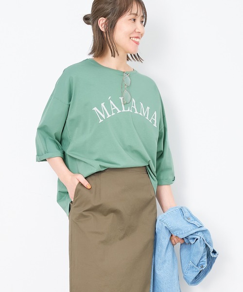 tシャツ MALAMA”ロゴプリントプルオーバー レディース セール】'MALAMA'ロゴプリントプルオーバー（Tシャツ/カットソー