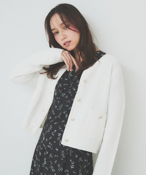 セール】コットンカノコカーディガン【洗濯機洗い可】（カーディガン