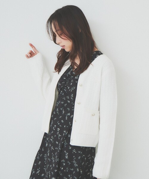 セール】コットンカノコカーディガン【洗濯機洗い可】（カーディガン