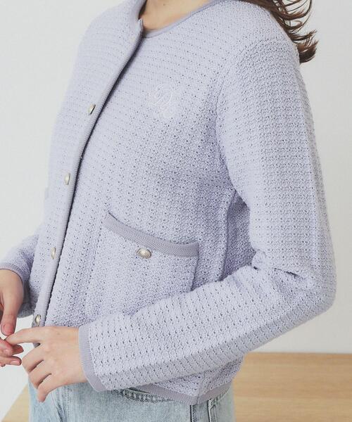 セール】コットンカノコカーディガン【洗濯機洗い可】（カーディガン