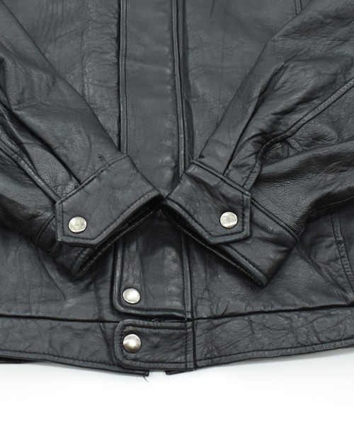 VINTAGE（ヴィンテージ）の「【ヴィンテージ古着】90’s Autumn Trails レザージャケット（ライダースジャケット・メンズ・ブラック・LARGE）」の6枚目の写真