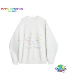 〈ぺぽよ きゃらくた~ず〉Pepon Planet スウェット ホワイト・ブラック