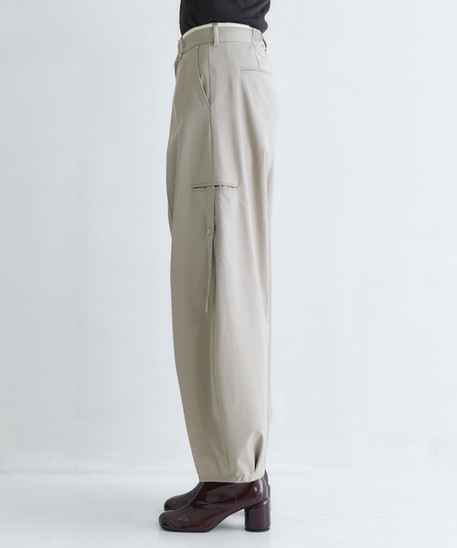 セール】【累計3,000本販売！！】ダブルウエストコクーンパンツ｜細