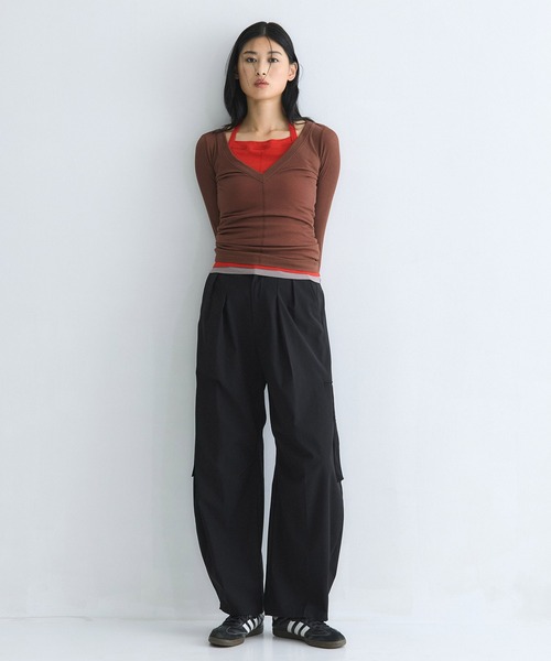 UNITED TOKYO ダブルウエストコクーンパンツ ダブルウエストコクーンパンツ(1 BEIGE): : ウィメンズ｜UNITED TOKYO