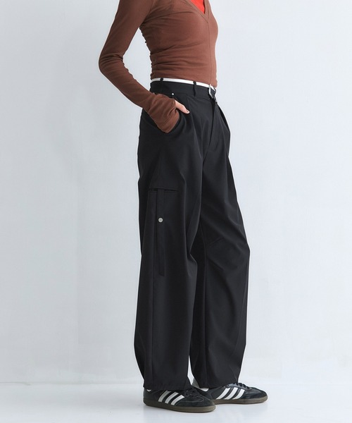 セール】【累計3,000本販売！！】ダブルウエストコクーンパンツ｜細