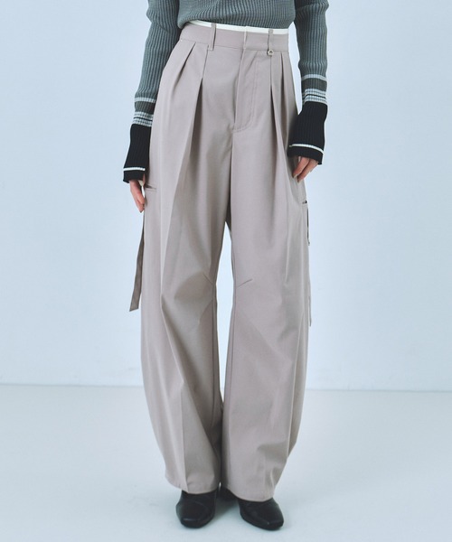 セール】【累計3,000本販売！！】ダブルウエストコクーンパンツ｜細