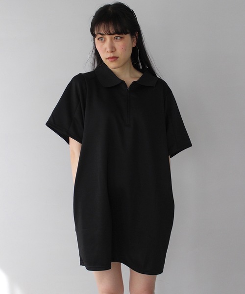 SANSeLF(サンセルフ)の「【SANSeLF】ポロシャツチュニックワンピース sanw25s038(ワンピース・レディース・ブラック・FREE)」の10枚目の写真