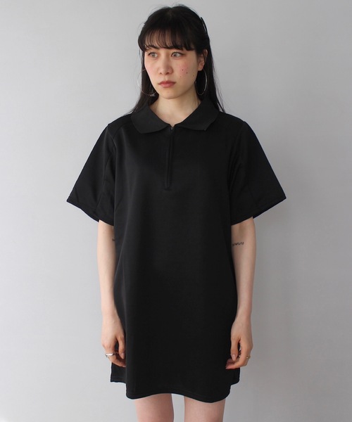 SANSeLF(サンセルフ)の「【SANSeLF】ポロシャツチュニックワンピース sanw25s038(ワンピース・レディース・ブラック・FREE)」の5枚目の写真