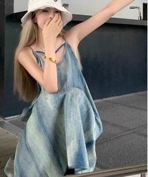 B'day（ビーデイ）の「【 B'day / ビーデー 】デニムライクマキシ丈サマーワンピース（キャミソール）」