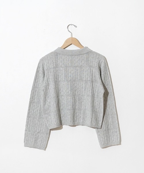 flower（フラワー）の「レーシーポロトップ（ポロシャツ・レディース・アイボリー/グレー・FREE）」の18枚目の写真