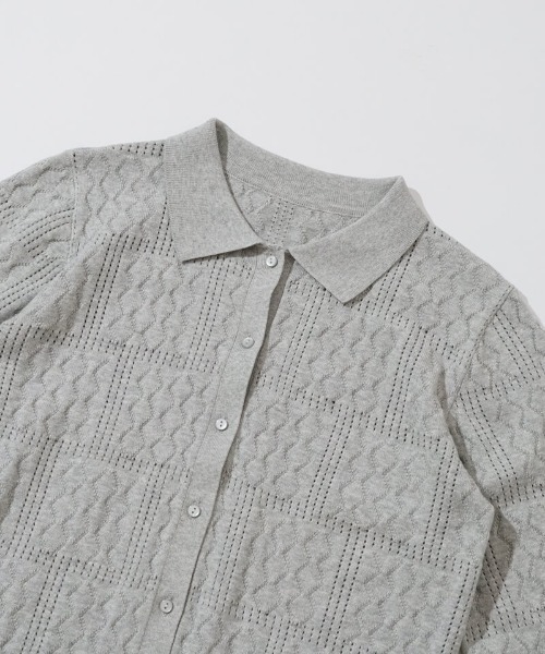 flower（フラワー）の「レーシーポロトップ（ポロシャツ・レディース・アイボリー/グレー・FREE）」の17枚目の写真