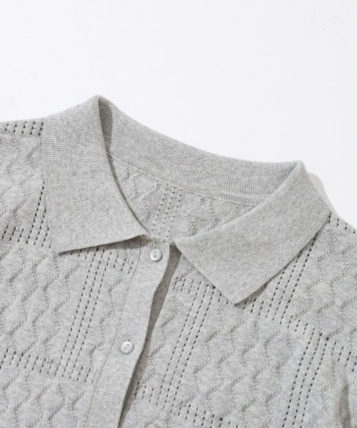 flower（フラワー）の「レーシーポロトップ（ポロシャツ・レディース・アイボリー/グレー・FREE）」の16枚目の写真