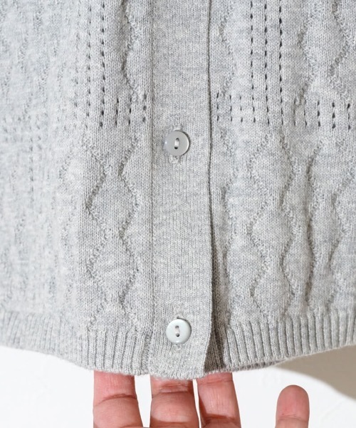 flower（フラワー）の「レーシーポロトップ（ポロシャツ・レディース・アイボリー/グレー・FREE）」の3枚目の写真