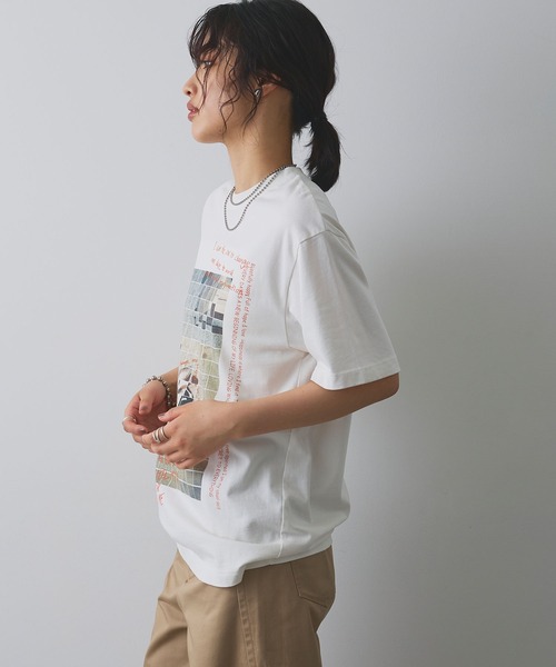 ELLEgirl（エルガール）の「フォトプリントTシャツ【ELLEgirl/エルガール】（Tシャツ/カットソー・レディース・ブラック/オフホワイト・FREE）」の16枚目の写真