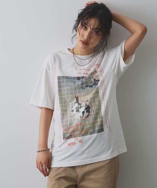ELLEgirl（エルガール）の「フォトプリントTシャツ【ELLEgirl/エルガール】（Tシャツ/カットソー・レディース・ブラック/オフホワイト・FREE）」の13枚目の写真