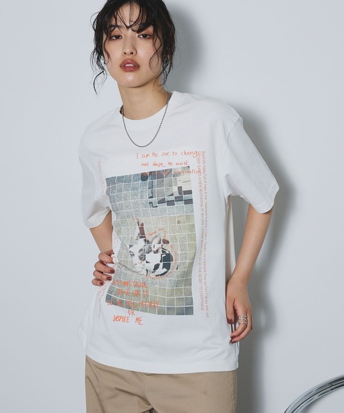 ELLEgirl（エルガール）の「フォトプリントTシャツ【ELLEgirl/エルガール】（Tシャツ/カットソー・レディース・ブラック/オフホワイト・FREE）」の20枚目の写真