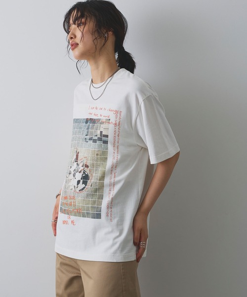 ELLEgirl（エルガール）の「フォトプリントTシャツ【ELLEgirl/エルガール】（Tシャツ/カットソー・レディース・ブラック/オフホワイト・FREE）」の15枚目の写真