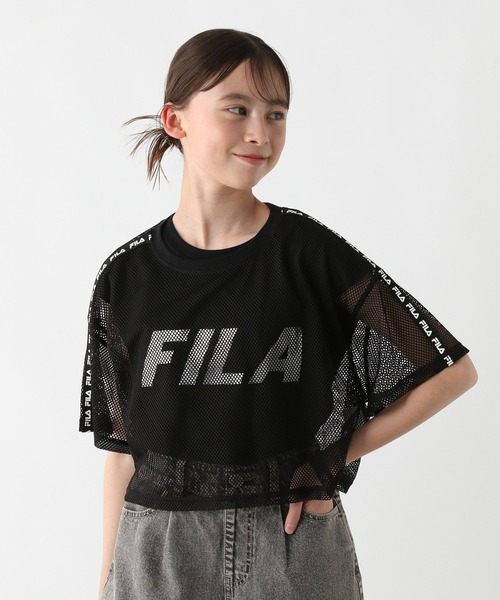 GLOBAL WORK(グローバルワーク)の「FILAコラボ/メッシュセット/309348(Tシャツ/カットソー・キッズ・ブラック×ブラック/ブルー/ミント/ホワイト・130cm/140cm/150cm/160cm)」の3枚目の写真