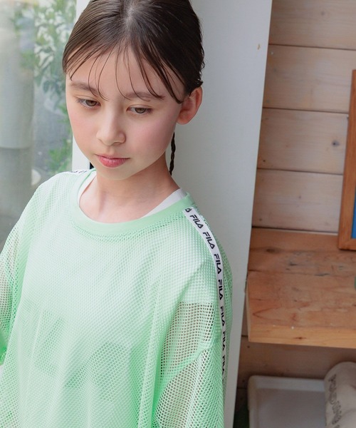 GLOBAL WORK(グローバルワーク)の「FILAコラボ/メッシュセット/309348(Tシャツ/カットソー・キッズ・ブラック×ブラック/ブルー/ミント/ホワイト・130cm/140cm/150cm/160cm)」の7枚目の写真