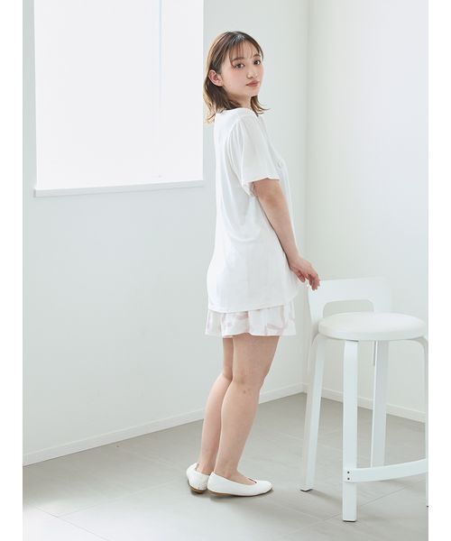 接触冷感 モチーフ4柄ワンポイント セットアップ 新品未使用 ジェラートピケ 接触冷感】モチーフ4柄ワンポイントTシャツ&ショートパンツ