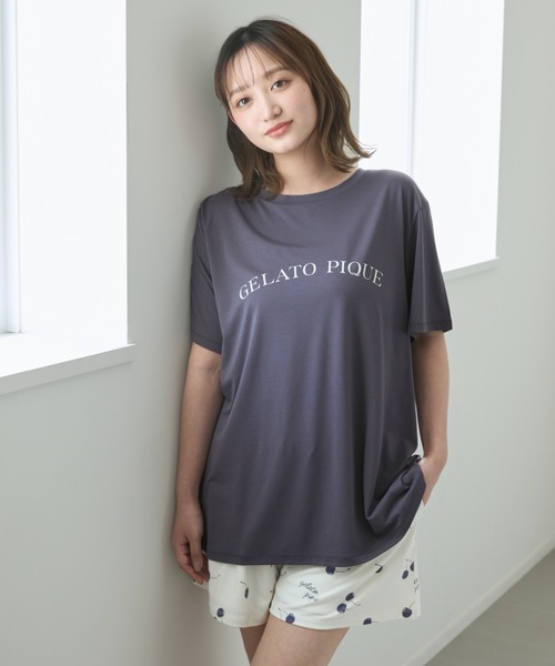 【新品】ジェラピケ　接触冷感 モチーフ4柄 ワンポイントTシャツ＆ショートパンツ セール】【接触冷感】モチーフ4柄ワンポイントTシャツ&ショート