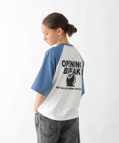 GLOBAL WORK(グローバルワーク)の「ヘビロッTEEラグランBIG/147389(Tシャツ/カットソー・キッズ・ホワイト×ブルー/ホワイト×ブラック/杢グレー・130cm/140cm/150cm/160cm/170cm)」の21枚目の写真