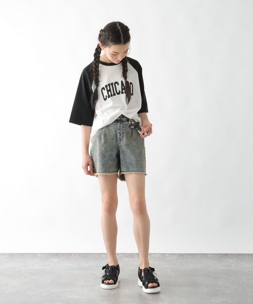 GLOBAL WORK(グローバルワーク)の「ヘビロッTEEラグランBIG/147389(Tシャツ/カットソー・キッズ・ホワイト×ブルー/ホワイト×ブラック/杢グレー・130cm/140cm/150cm/160cm/170cm)」の20枚目の写真