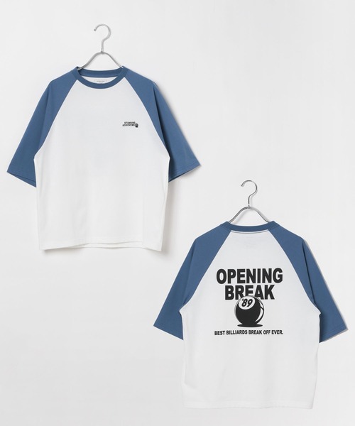 GLOBAL WORK(グローバルワーク)の「ヘビロッTEEラグランBIG/147389(Tシャツ/カットソー・キッズ・ホワイト×ブルー/ホワイト×ブラック/杢グレー・130cm/140cm/150cm/160cm/170cm)」の9枚目の写真