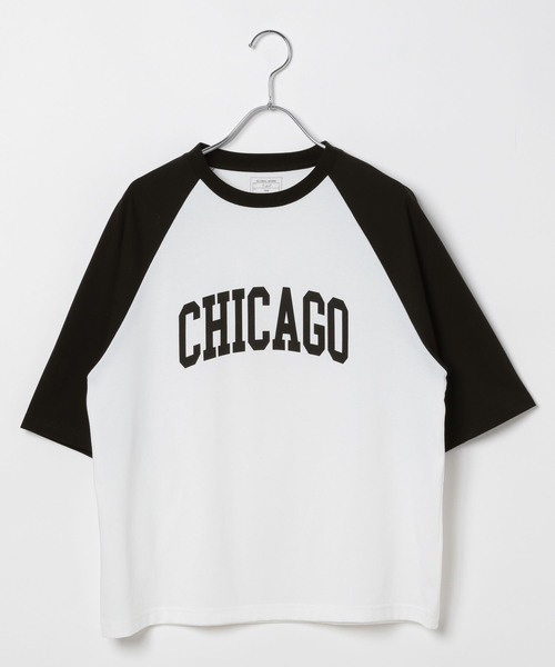 GLOBAL WORK(グローバルワーク)の「ヘビロッTEEラグランBIG/147389(Tシャツ/カットソー・キッズ・ホワイト×ブルー/ホワイト×ブラック/杢グレー・130cm/140cm/150cm/160cm/170cm)」の4枚目の写真