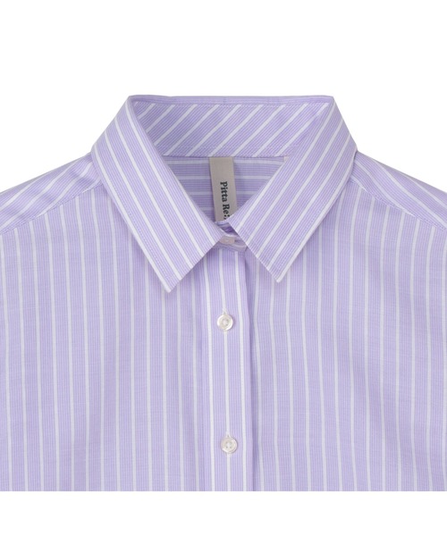 TOKYO SHIRTS(トウキョウシャツ)の「【Pitta Re:)】ふわっとガーゼシャツ 七分袖 綿100% レディースカジュアルシャツ(シャツ/ブラウス・レディース・パープル・LL/S/L/M)」の3枚目の写真