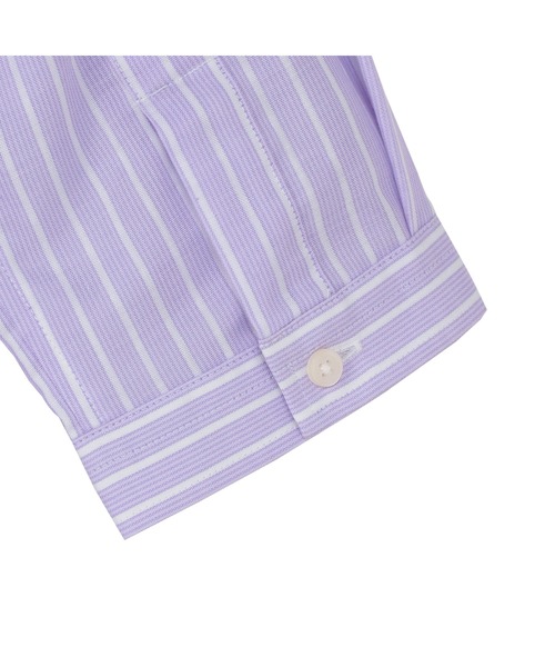 TOKYO SHIRTS(トウキョウシャツ)の「【Pitta Re:)】ふわっとガーゼシャツ 七分袖 綿100% レディースカジュアルシャツ(シャツ/ブラウス・レディース・パープル・LL/S/L/M)」の4枚目の写真